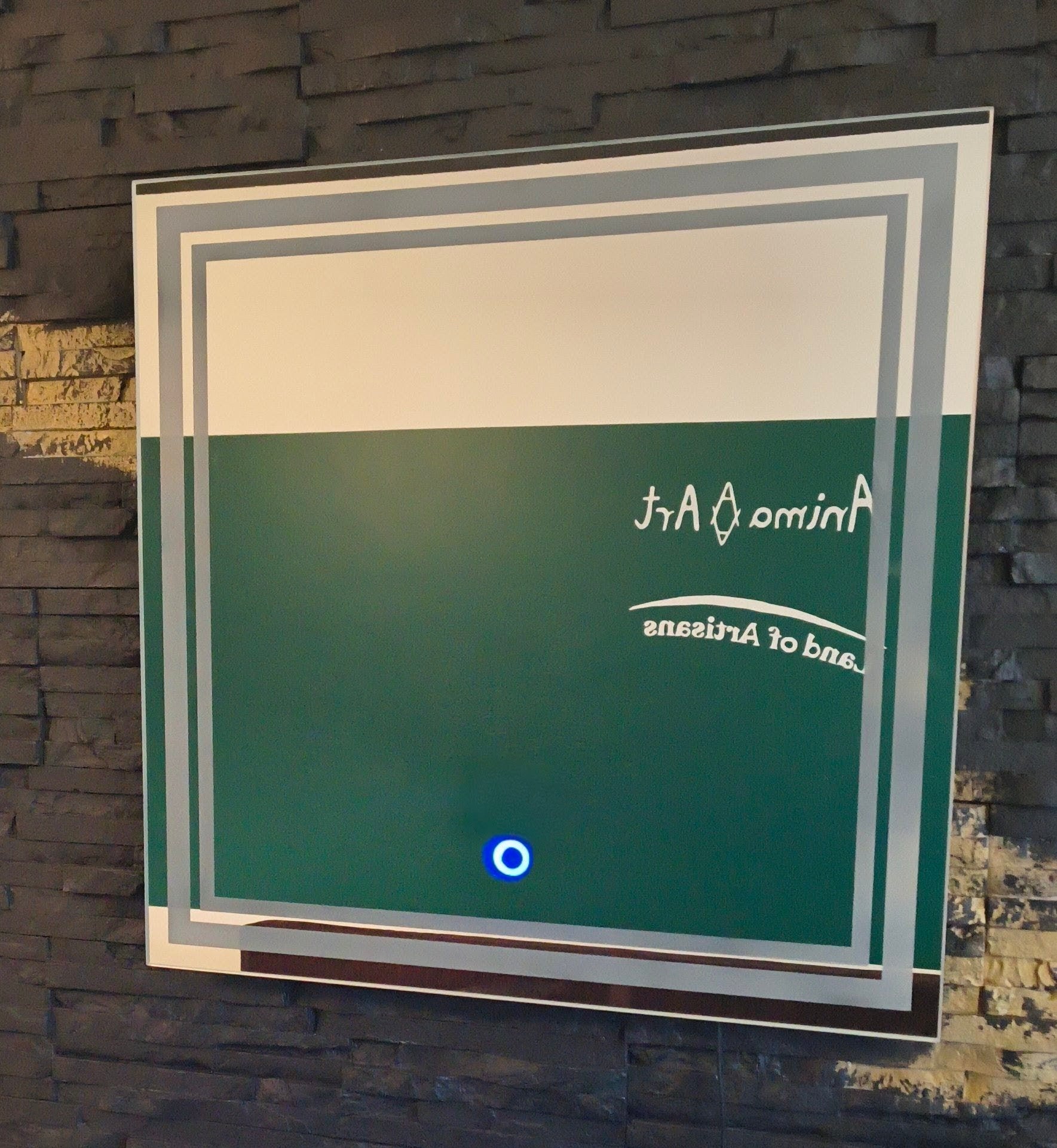 LED Mirror Capricornus in interior design - square LED mirror for bathroom and living room
