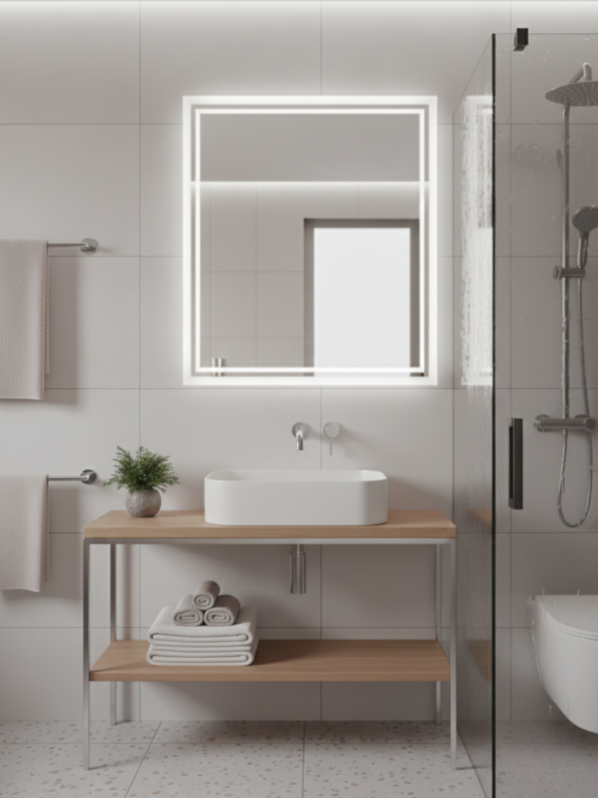 LED Mirror Capricornus Anima & Art - Premium LED Bathroom Mirror with Wall Switch, 21 Sizes Available