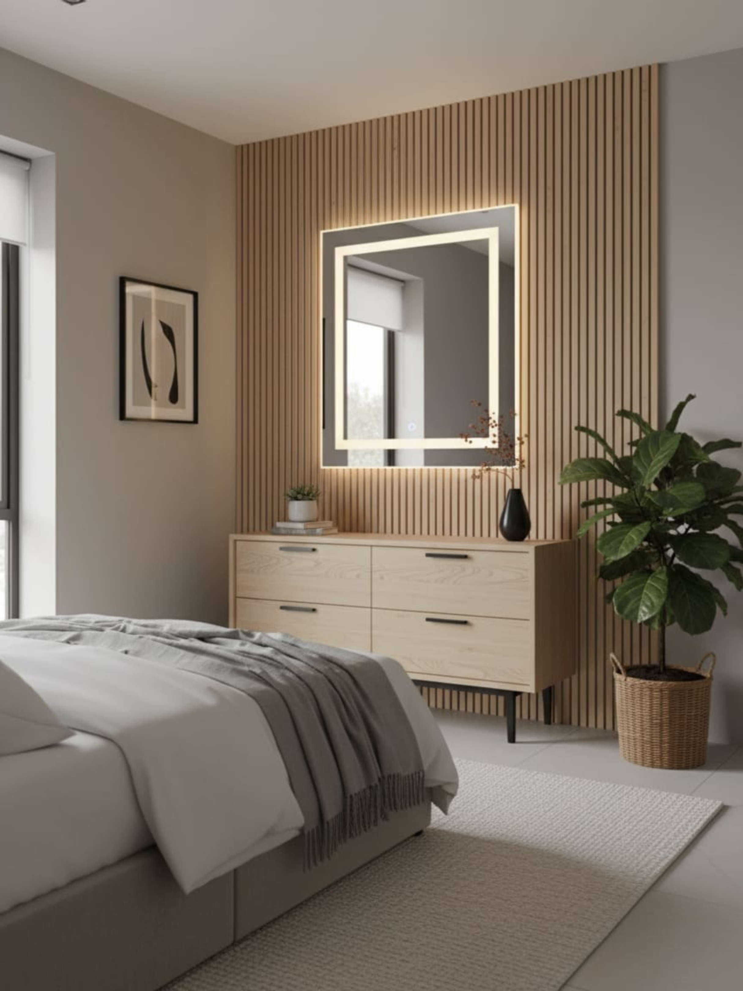 LED Mirror La Luna Square - Available in 21 Sizes, Perfect for Bathroom and Dressing Room