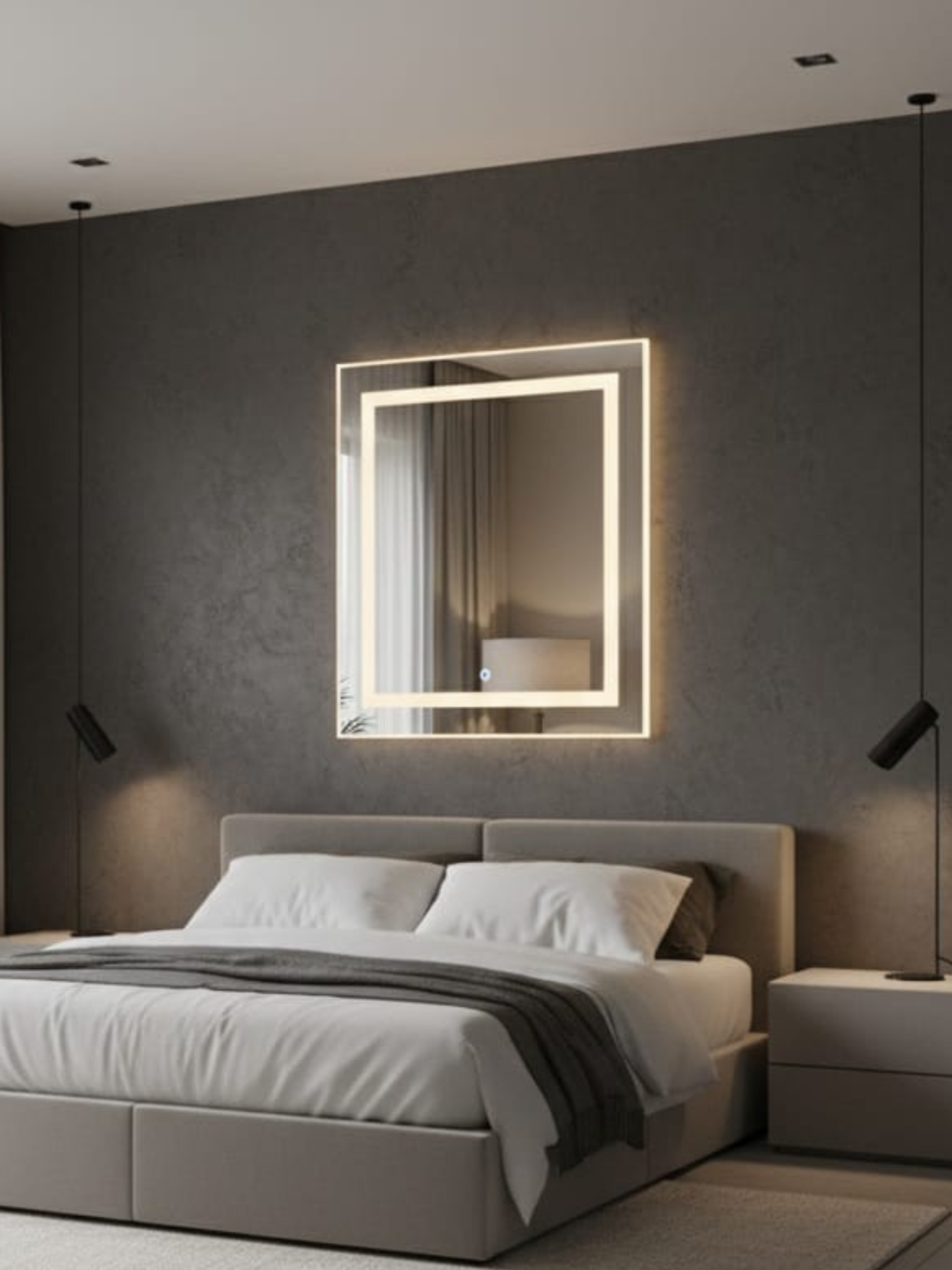 LED Mirror La Luna - Showcase of Rectangular and Square Sizes, Polish Manufacturing