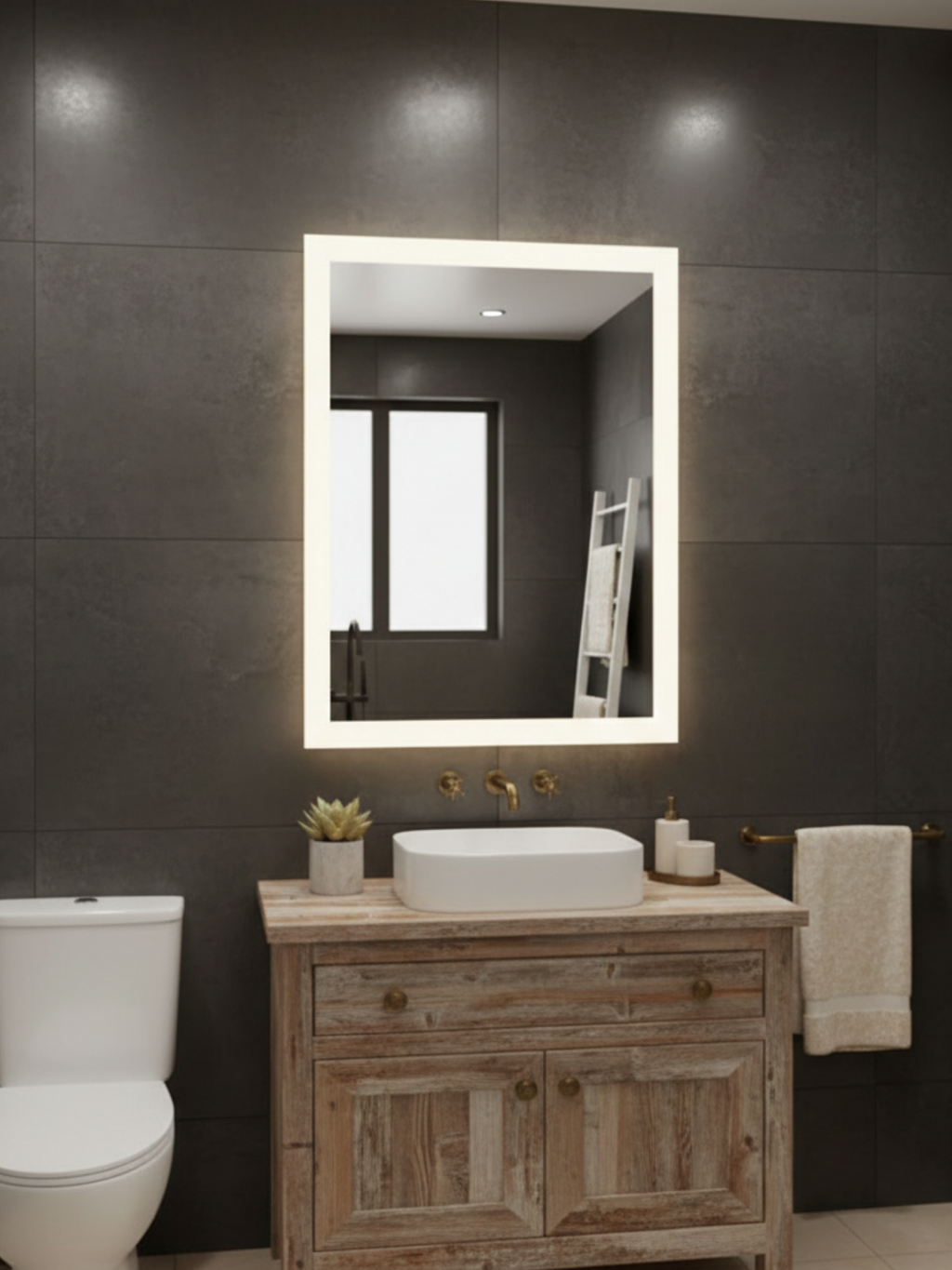LED Mirror Lena Anima & Art - Premium LED Bathroom Mirror with Wall Switch, 21 Sizes Available