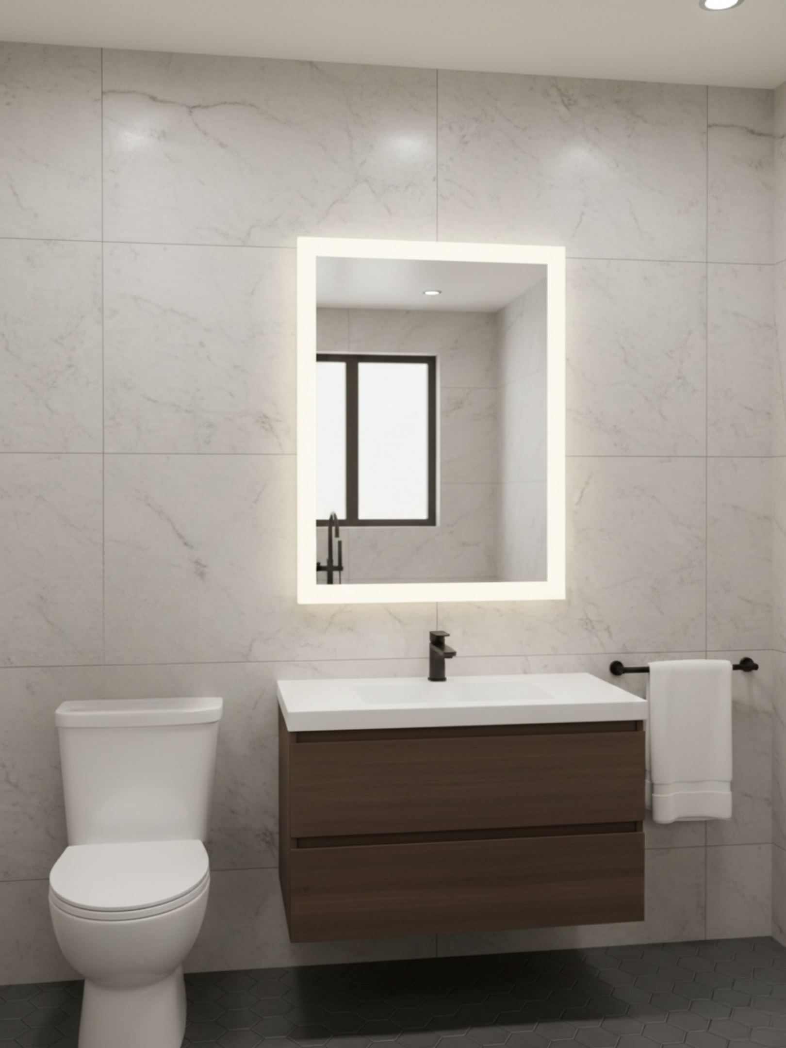 LED Mirror Lena with Wall Switch - High Quality Bathroom Mirror with IP65 Rating