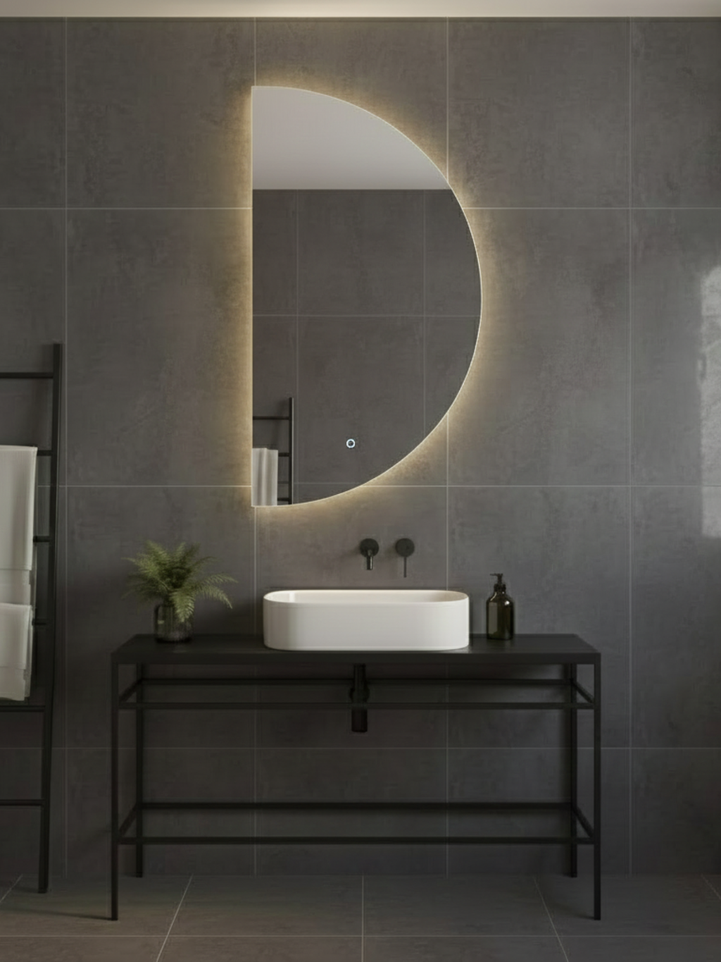 Led Mirror Moon Light - 3 Sizes - Crescent - Right