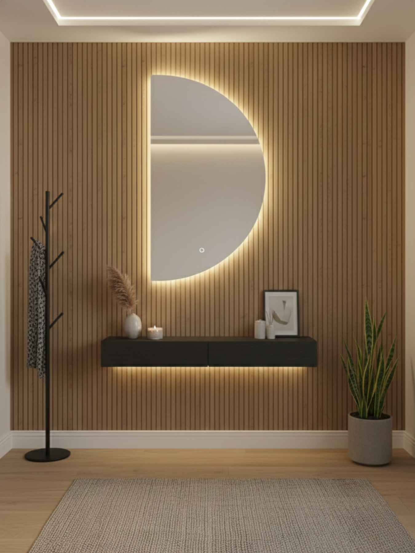 Led Mirror Moon Light - 3 Sizes - Crescent - Right