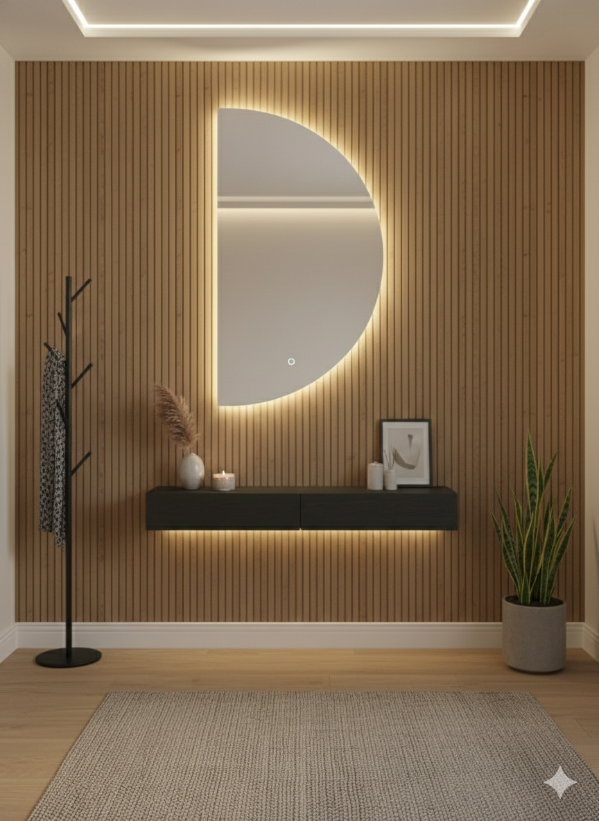 Led Mirror Moon Light - 3 Sizes - Crescent - Right