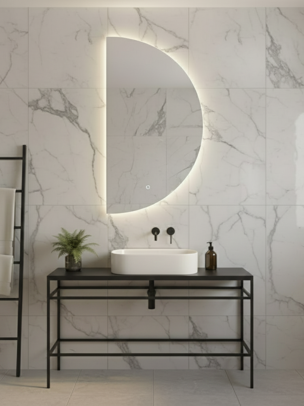 Led Mirror Moon Light - 3 Sizes - Crescent - Right