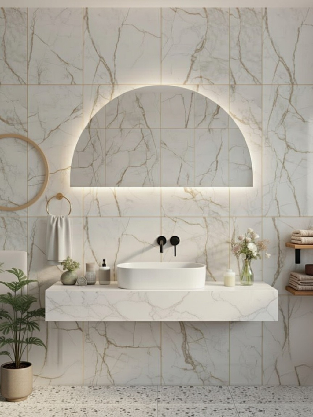 Led Mirror Moon Light - 3 Sizes - Crescent - Right