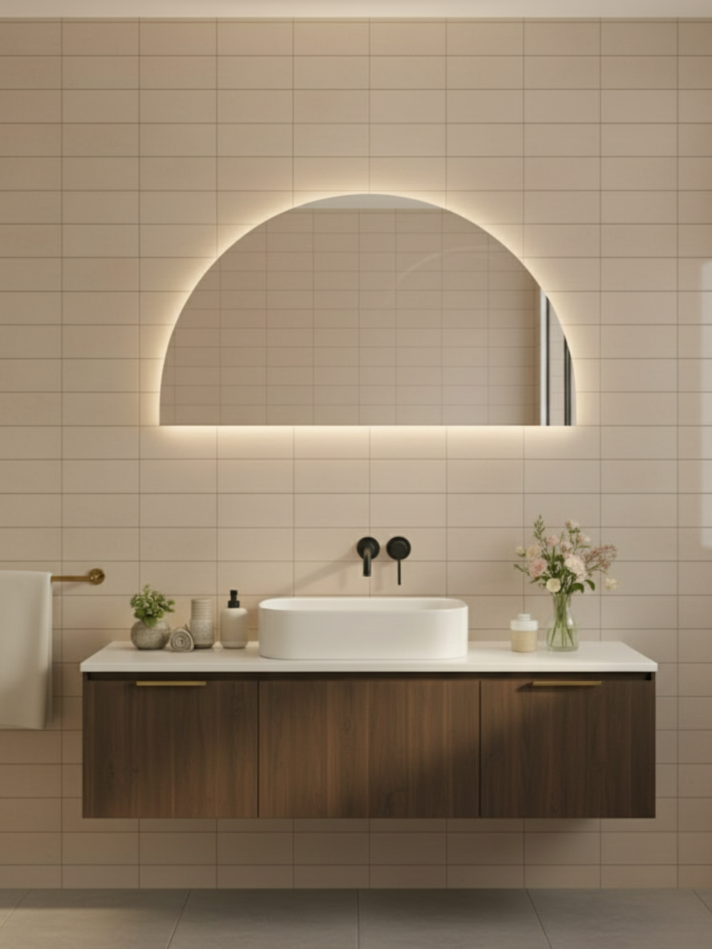 Led Mirror Moon Light - 3 Sizes - Crescent - Right