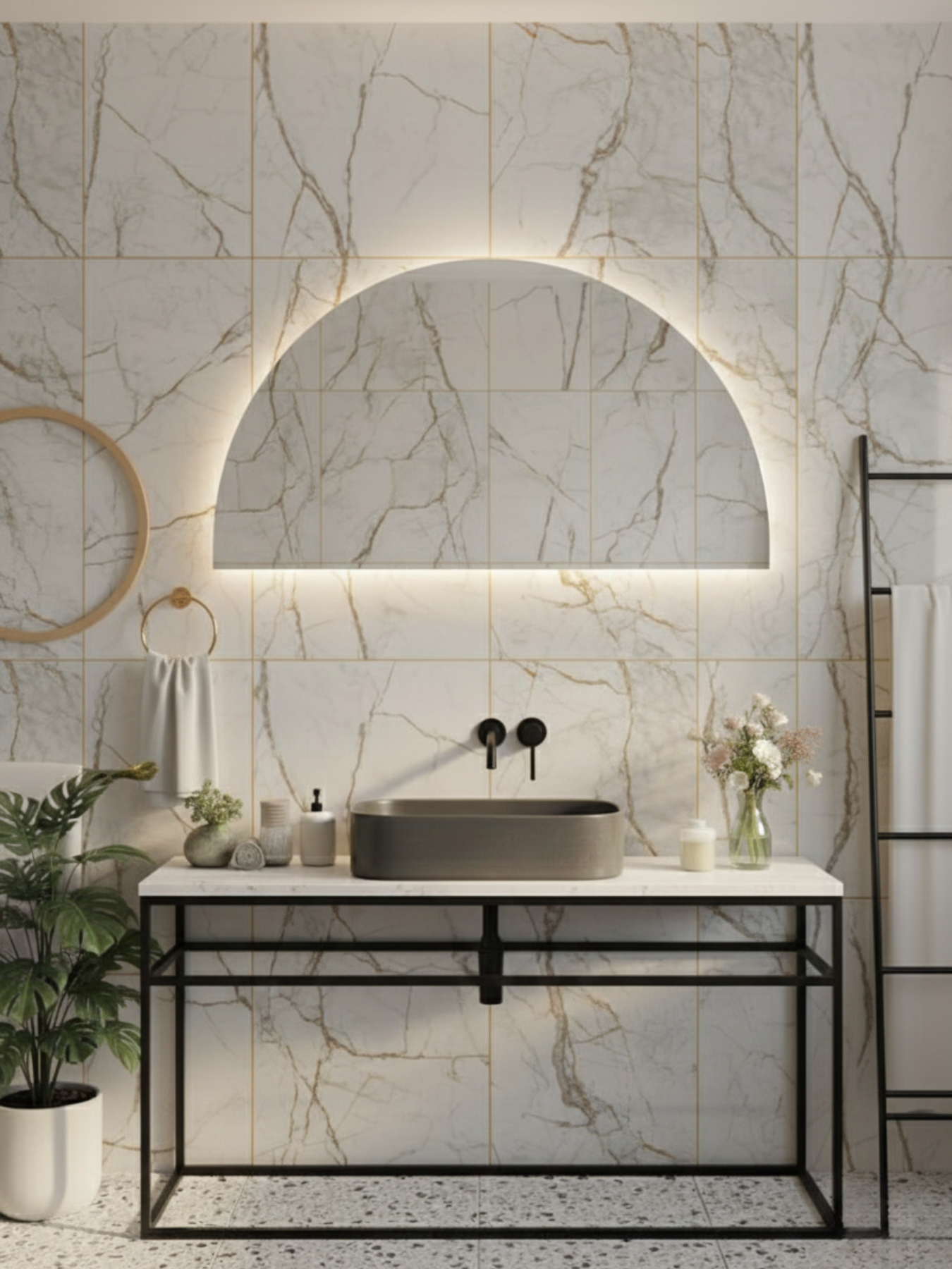 Led Mirror Moon Light - 3 Sizes - Crescent - Right