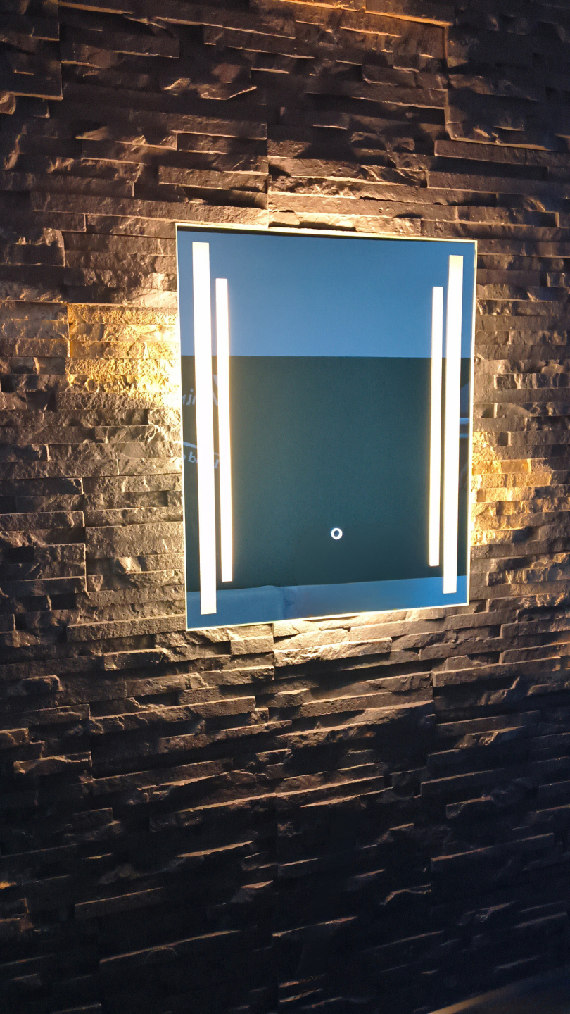 LED Mirror Susanna – touch switch control, rectangular backlit wall mirror