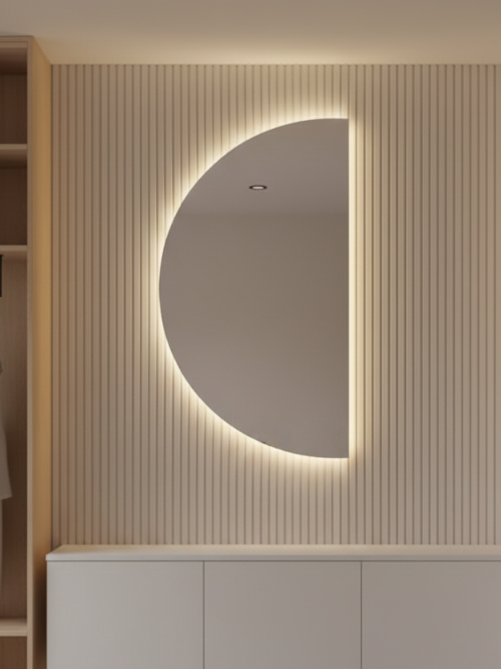 Led Mirror Moon Light - 3 Sizes - Crescent - Left