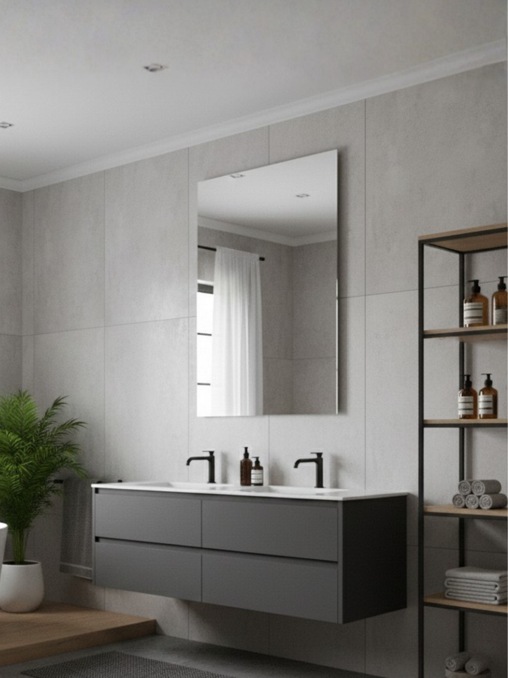 Classic Mirror Duša in modern bathroom interior - rectangular design, minimalist elegance for bedroom & living spaces