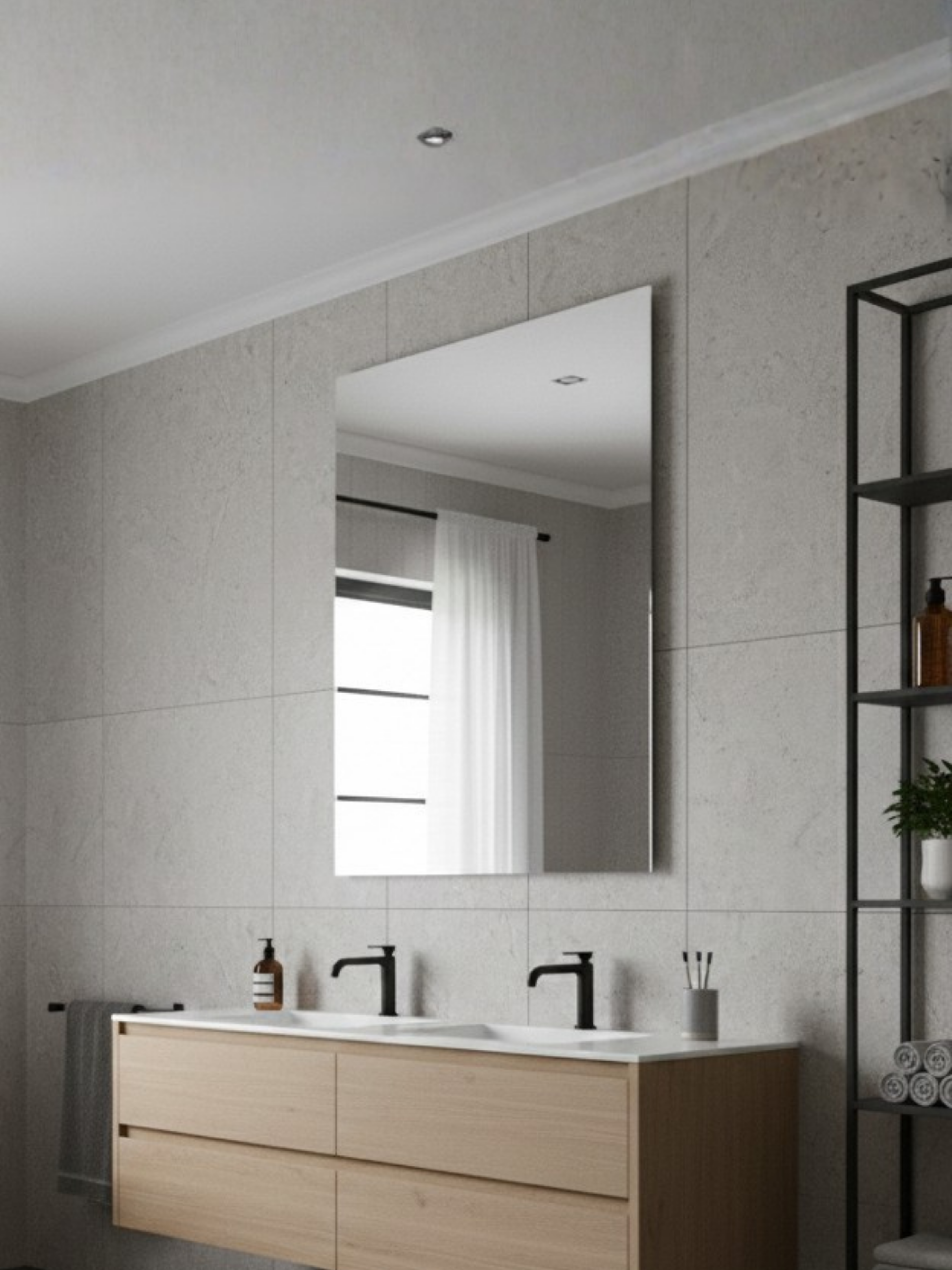 Classic Mirror Duša premium finish detail - polished edges, precision craftsmanship, made in Poland by Anima & Art