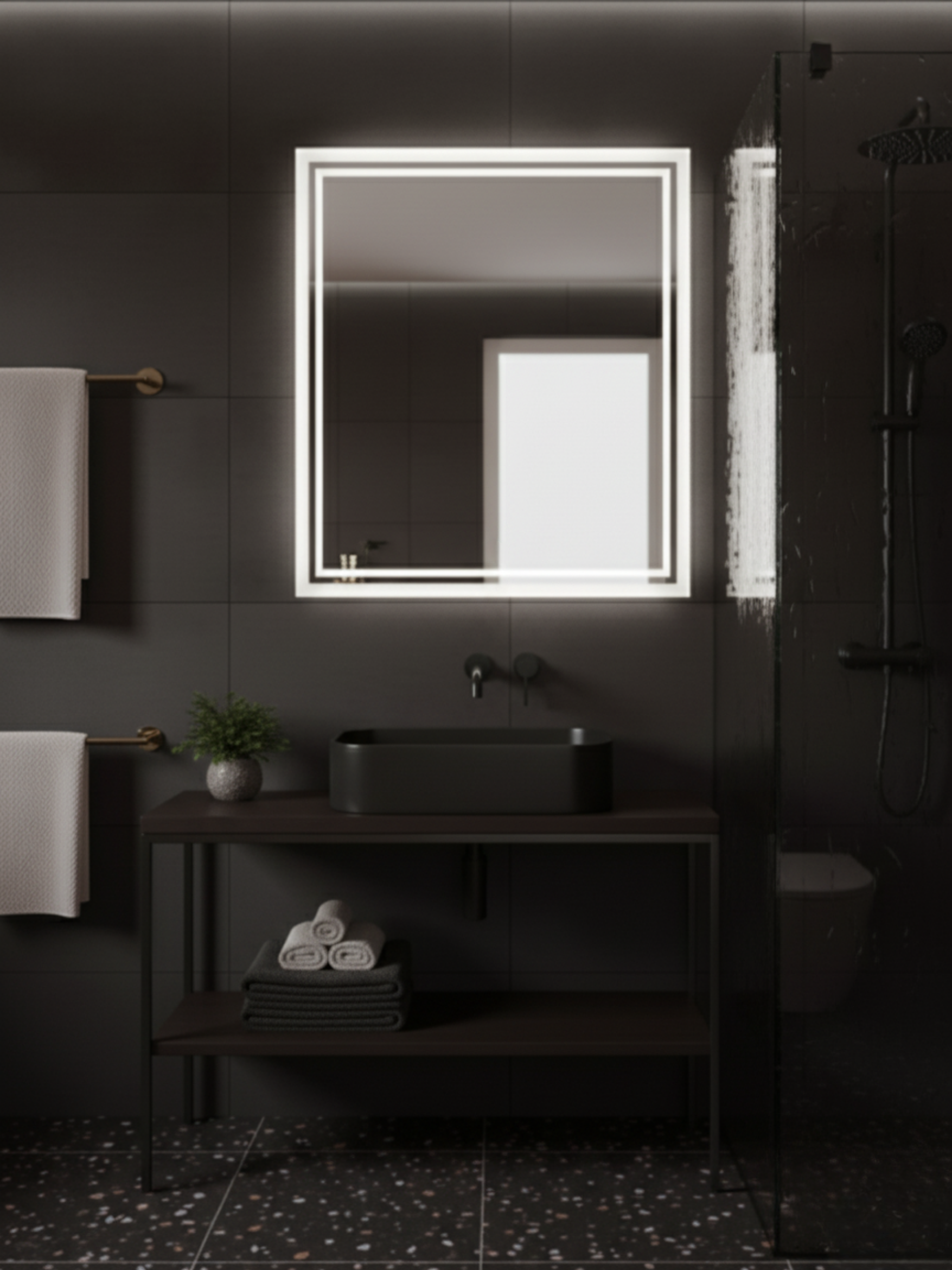 COB LED lighting system in Capricornus mirror - energy-efficient, warm light, uniform illumination for any room
