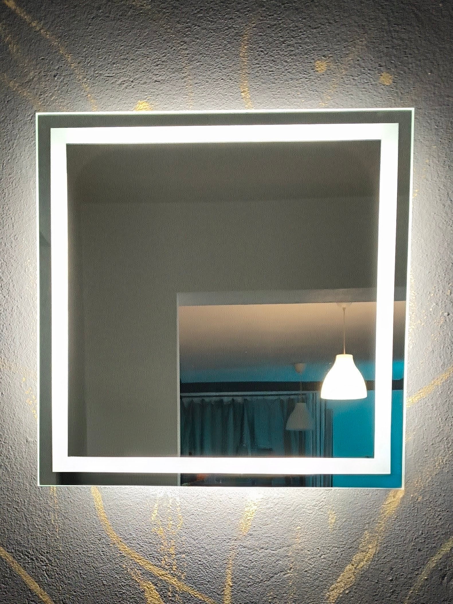 LED mirror La Luna – available in 21 sizes, rectangular and square, touch switch, Anima Art