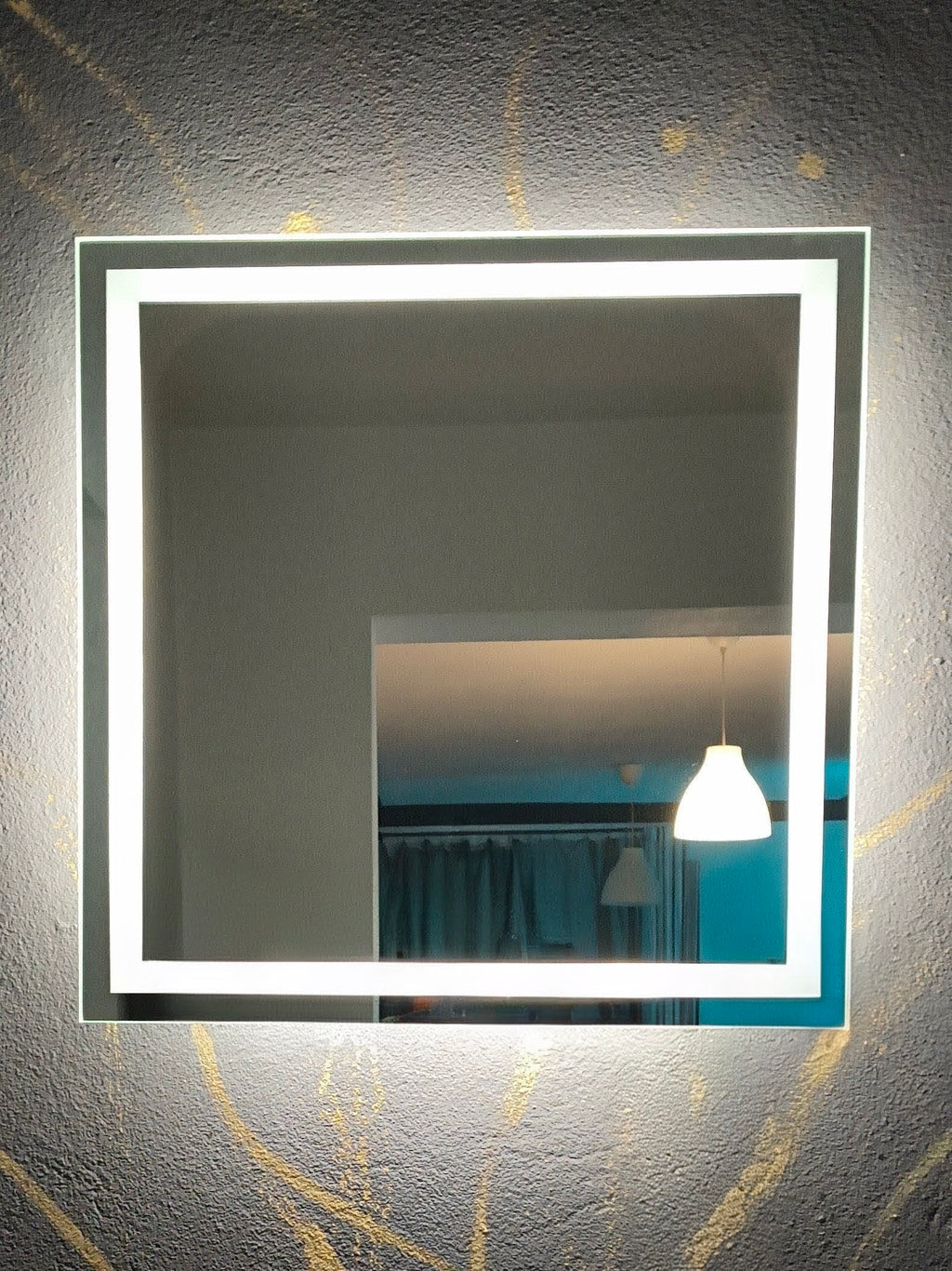 LED mirror La Luna – 21 sizes, rectangular and square, wall switch, handmade Anima Art Poland