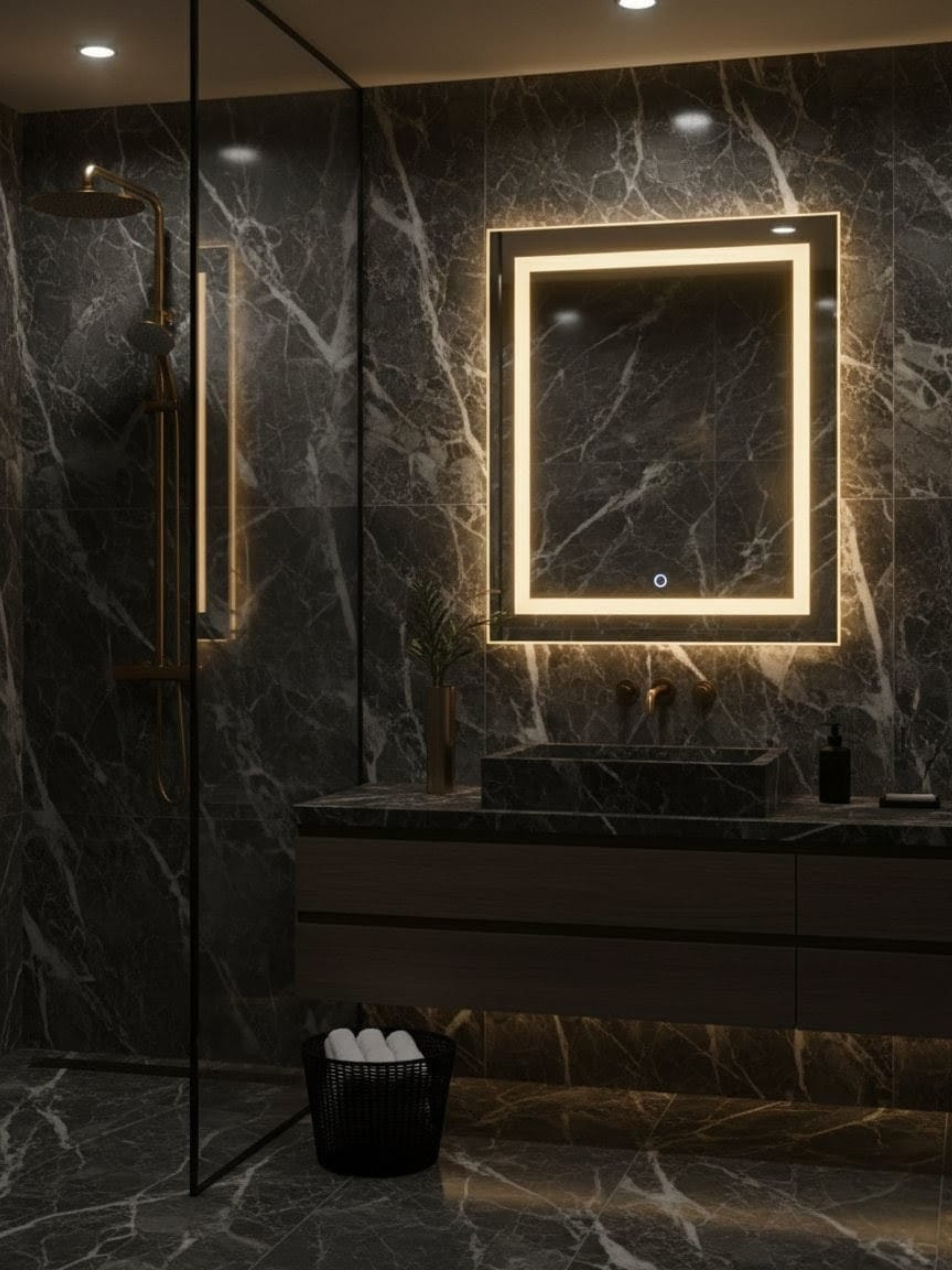 La Luna mirror finish detail - polished edges, precision craftsmanship, made in Poland by Anima & Art