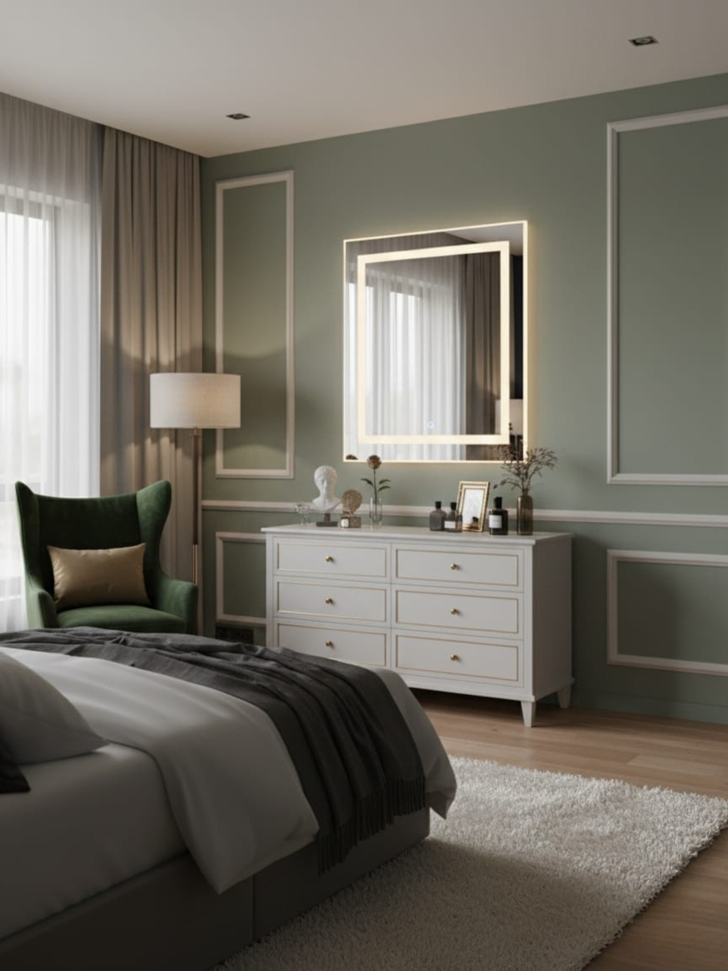 La Luna LED mirror side profile - wall mounting system, IP65 housing, compact design for bathroom & home
