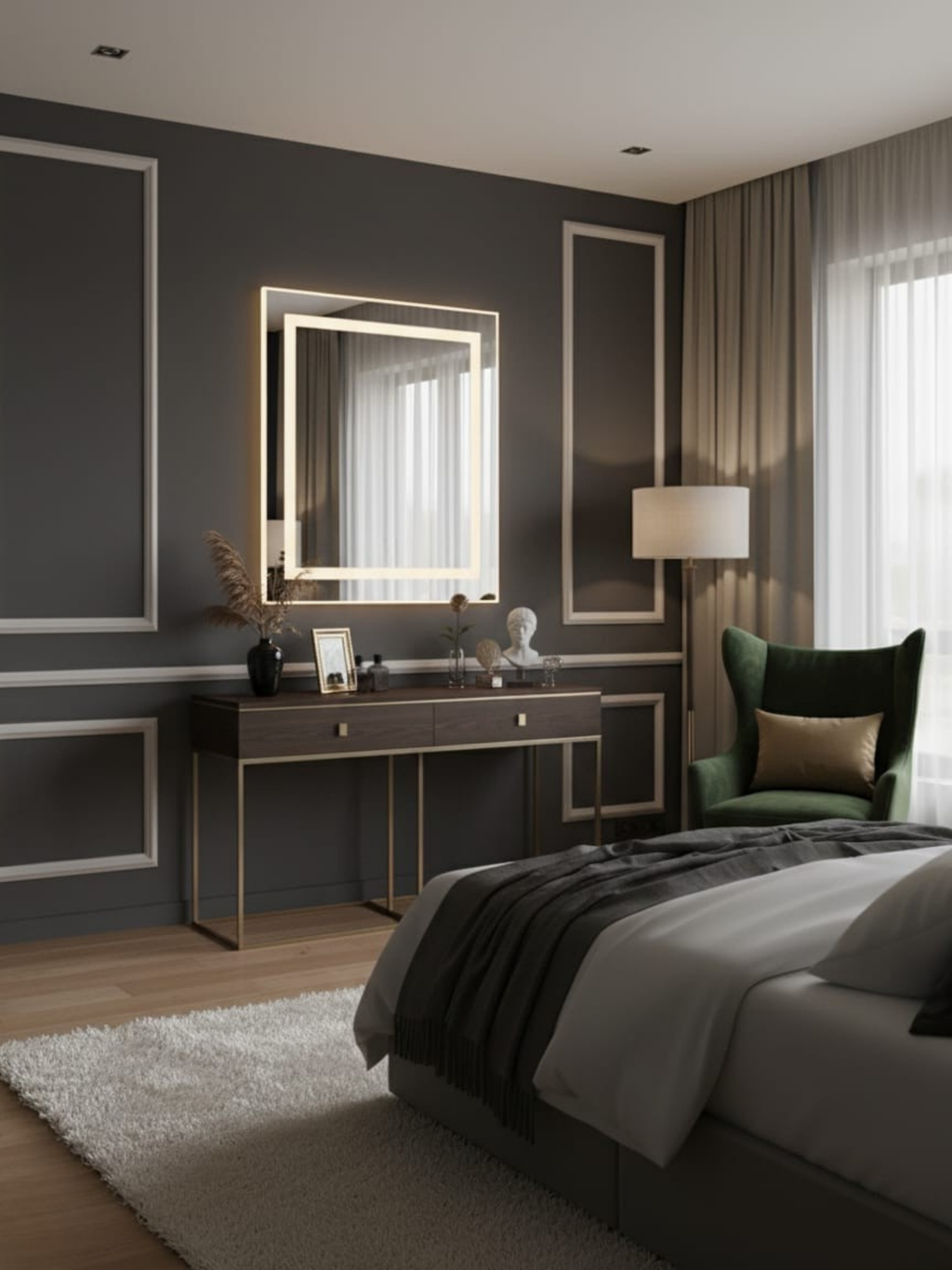 La Luna mirror finish detail - polished edges, precision craftsmanship, made in Poland by Anima & Art
