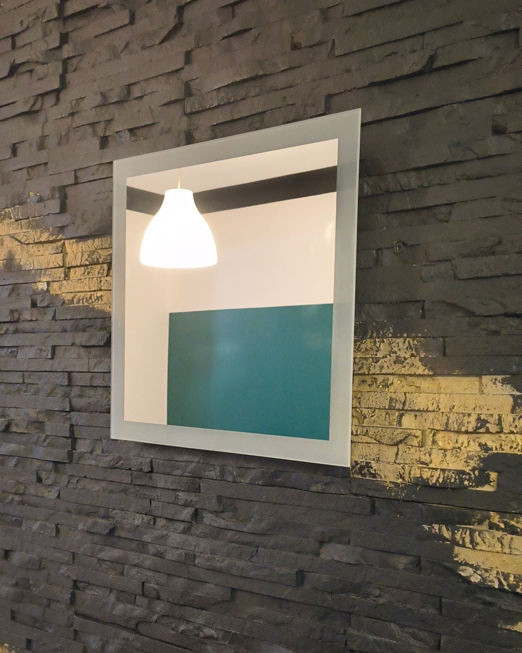 Lena Wall Mirror with LED Lights – Touch Switch – detail view, 4mm glass, IP65 protection