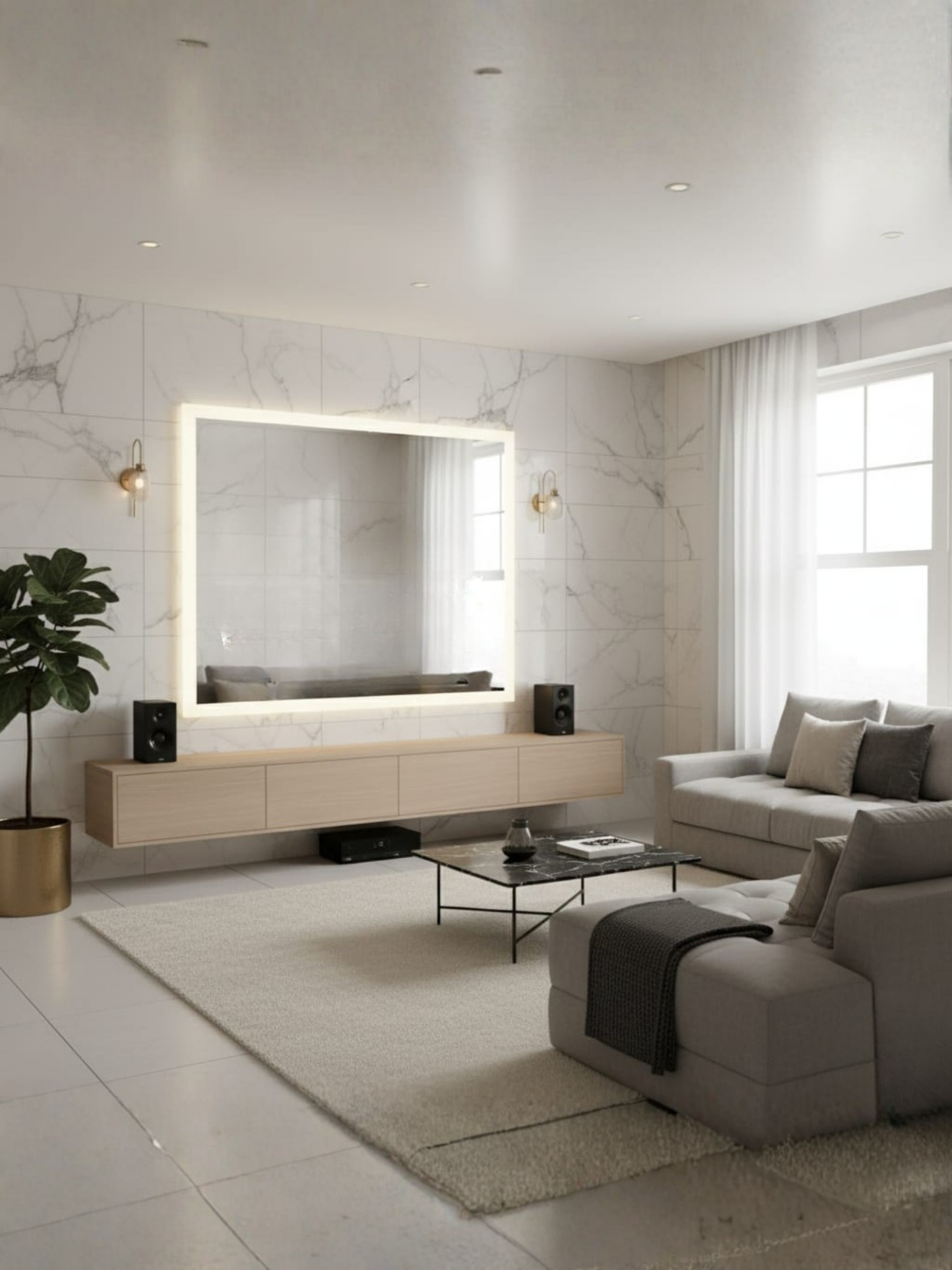 Lena mirror premium finish detail - polished edges, precision craftsmanship, made in Poland by Anima & Art
