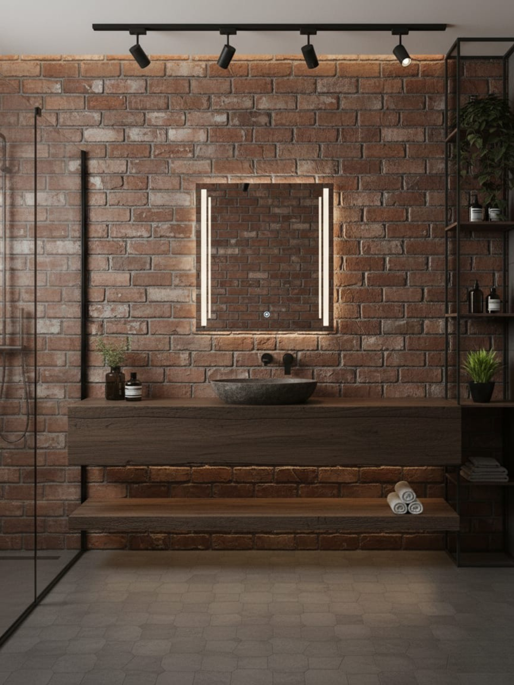 Susanna LED mirror side profile - wall mounting system, IP65 waterproof housing, compact design for bathroom & home
