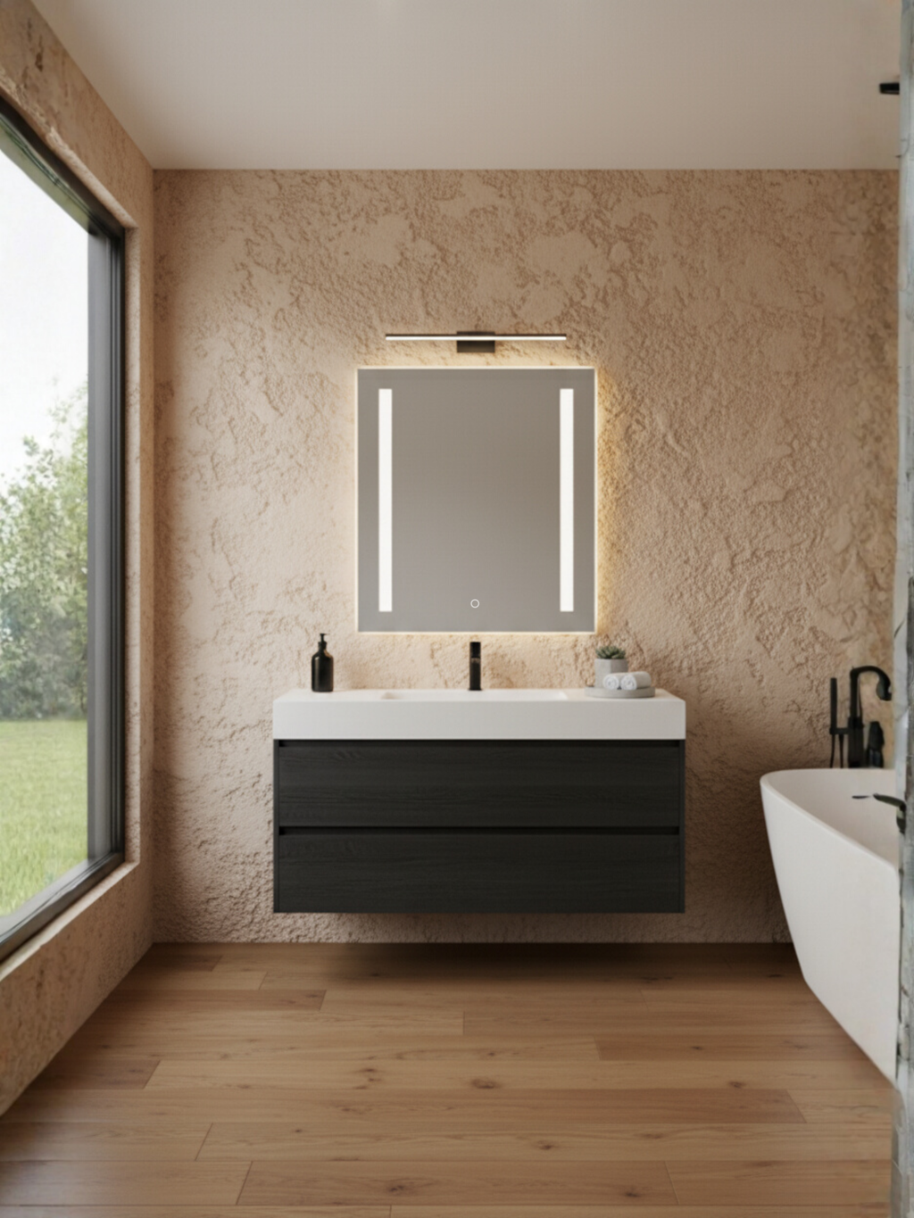 Venus mirror touch switch control - one-touch operation, elegant seamless design without visible buttons
