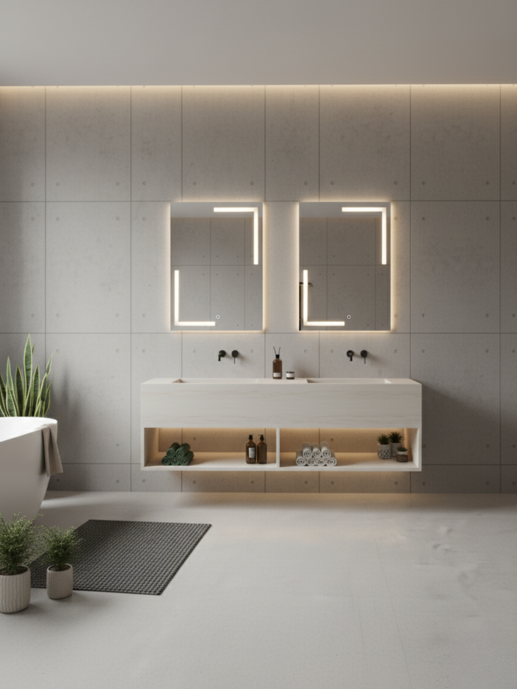 COB LED lighting system in Via Lactea mirror - energy-efficient, warm light, uniform illumination for any room
