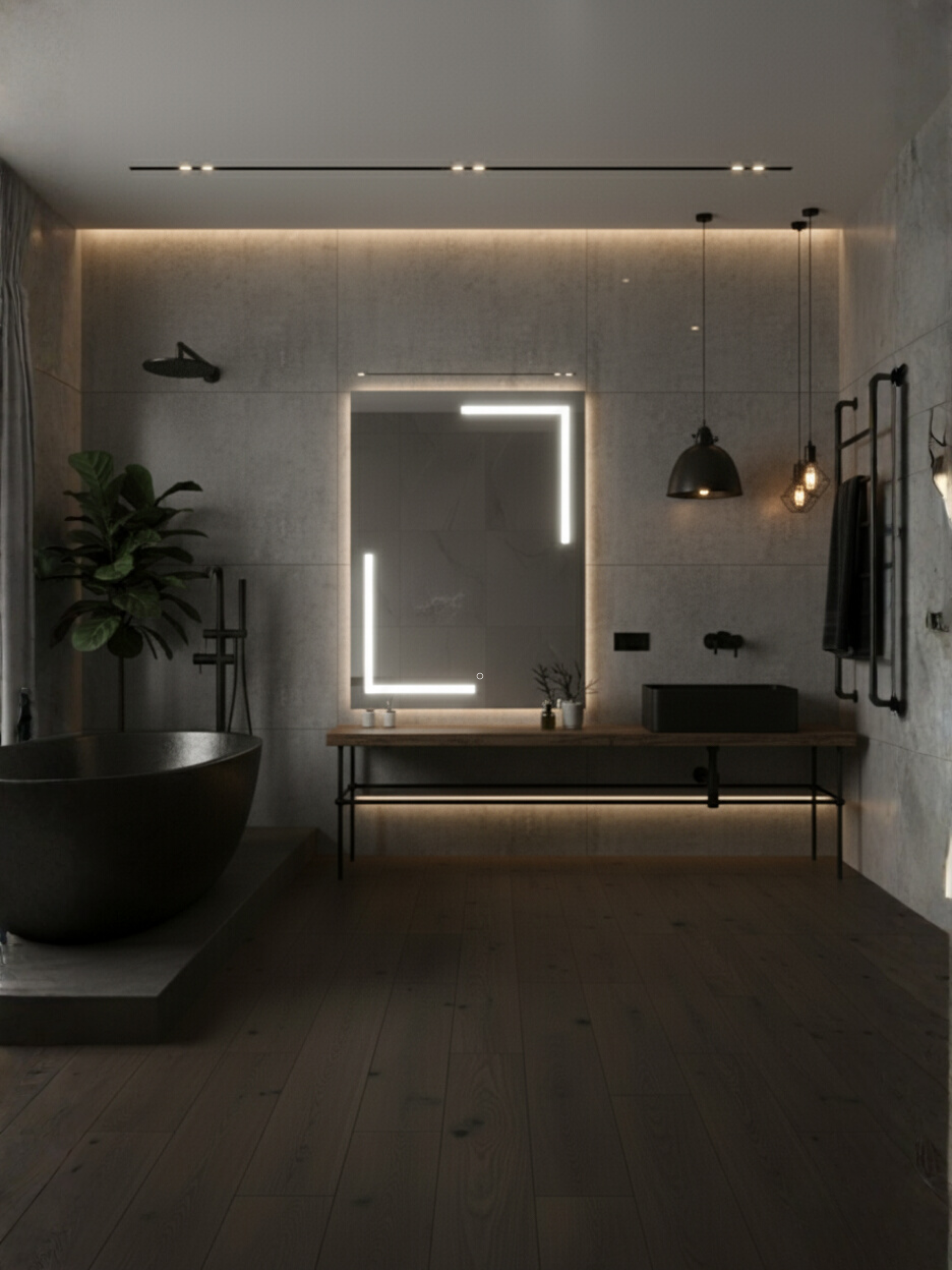 Via Lactea mirror size options - 21 rectangular & square variants, customizable for bathroom & any interior space